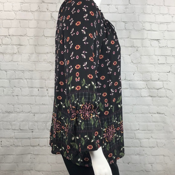 1X 2X 3X Style & Co Black Floral L/S Boho Top Plus - Picture 4 of 6